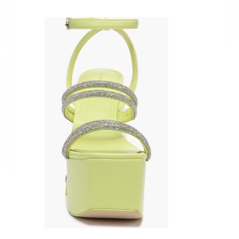 Circus by Sam Edelman Lime Green Platform Sandals with Rhinestone Straps - Picture 5 of 11